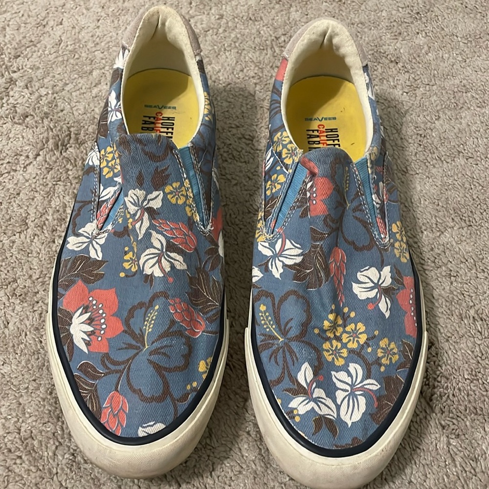 GUC size 11.5 SeaVees Hawthorne Slip-Ons Beachcomber herringbone Twill